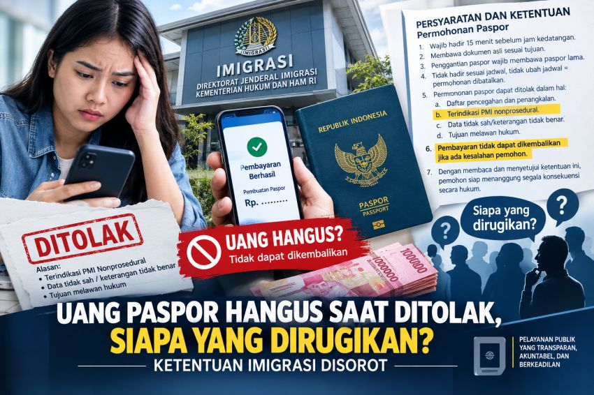 UANG PEMOHON PASPOR HANGUS SAAT PERMOHONAN DITOLAK, SIAPA YANG DIRUGIKAN? KETENTUAN IMIGRASI DISOROT